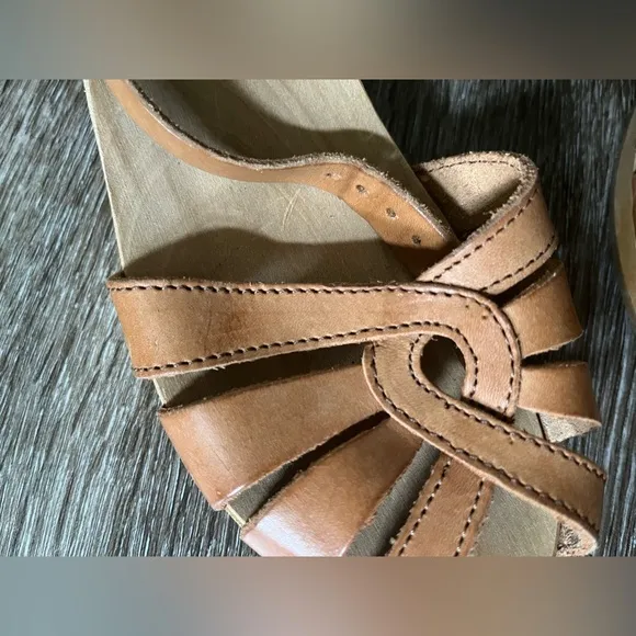 Hasbeens size 37, 6.5 debutant or mirja natural brown sandals