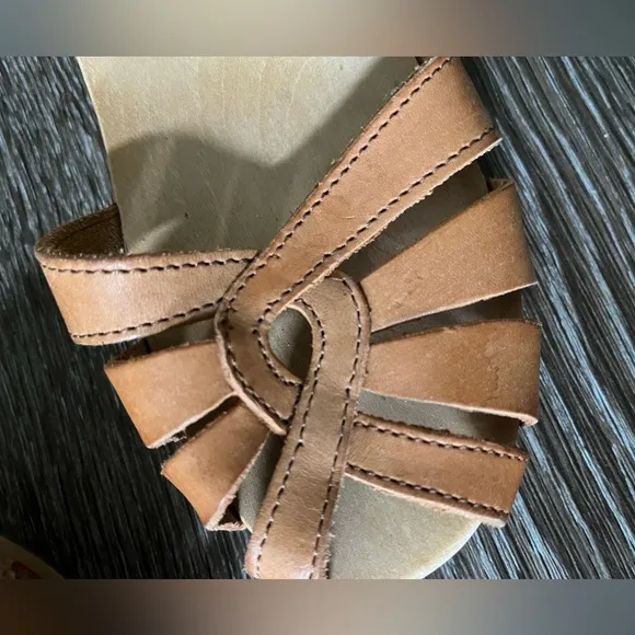 Hasbeens size 37, 6.5 debutant or mirja natural brown sandals