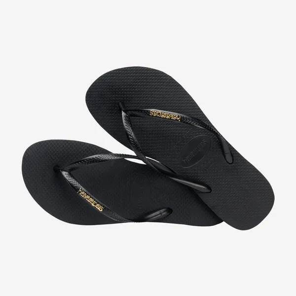 Havaianas Slim Logo Metallic Black