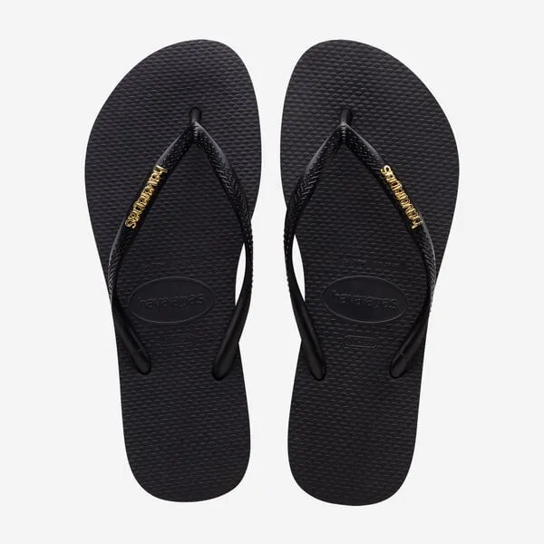 Havaianas Slim Logo Metallic Black