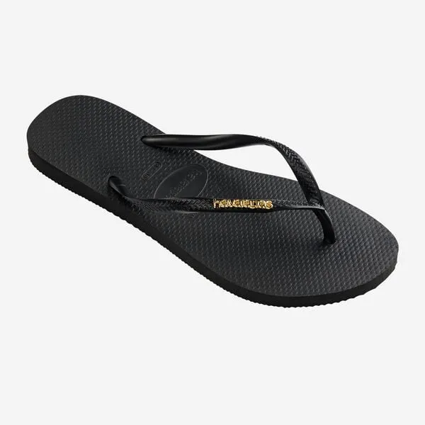 Havaianas Slim Logo Metallic Black
