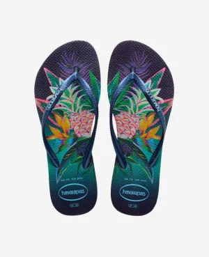 Havaianas Slim Tropical Blue Flip Flops