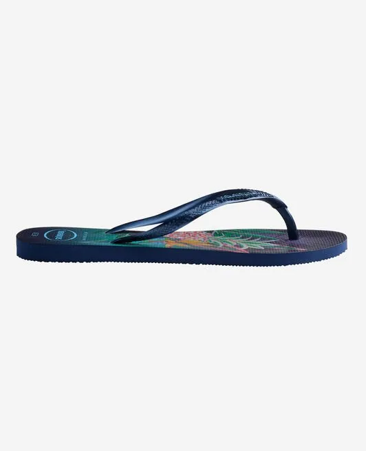 Havaianas Slim Tropical Blue Flip Flops