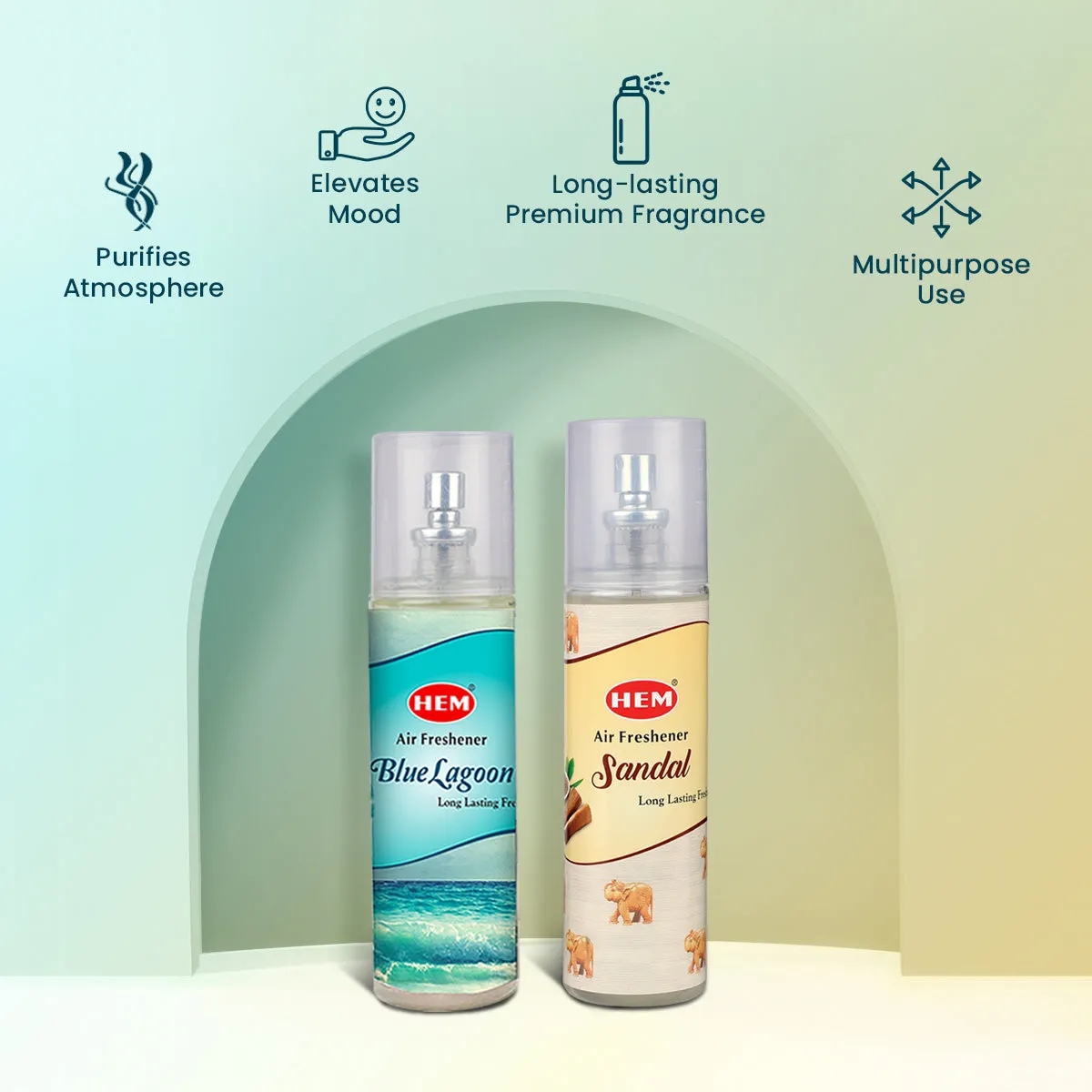 HEM Blue Lagoon   Sandal Air Freshener Pack of 2 (200 ml Each)