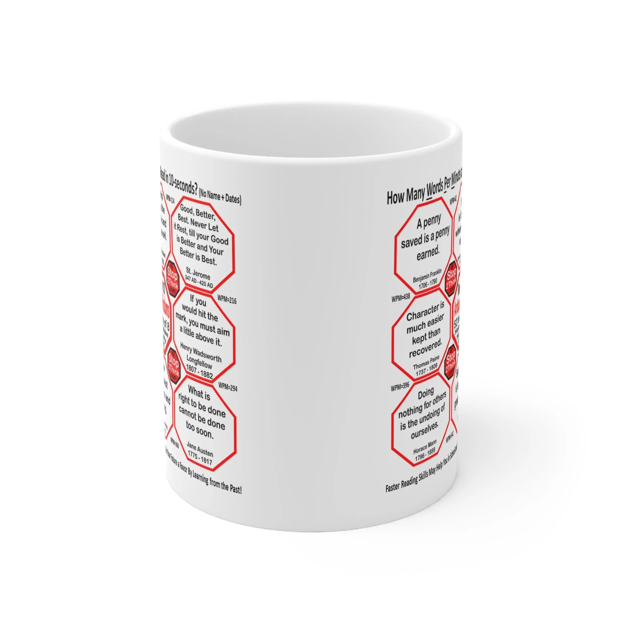 How Fast Can You Read Mug Wisdoms?   ...Teams 3 50 of 52   - Drink Wisely at Stop2Think.com