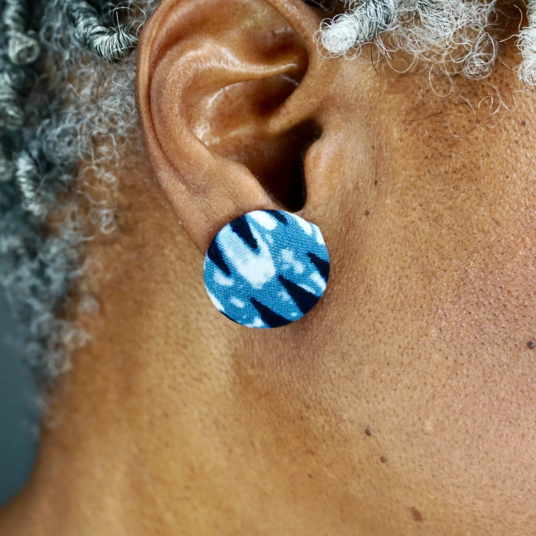 Jaci Ankara Fabric Stud Earrings