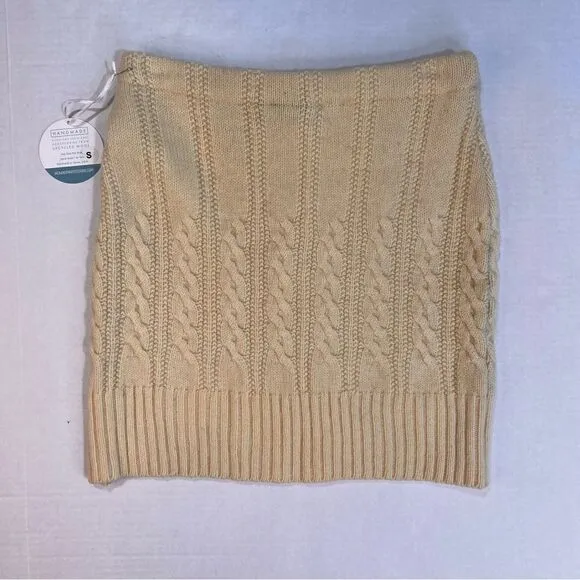 Jack &amp; Mary Designs Upcycled Bun Warmer Wool Cable Knit Skirt S