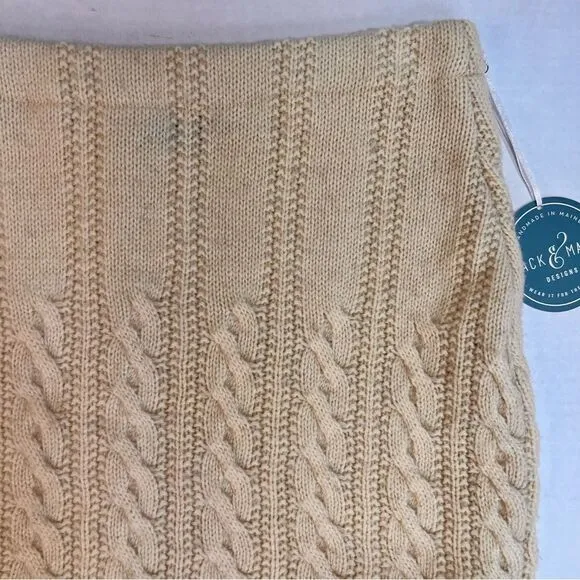 Jack &amp; Mary Designs Upcycled Bun Warmer Wool Cable Knit Skirt S