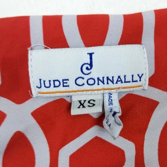 Jude Connally Orange Pattern Mary Pat Dress