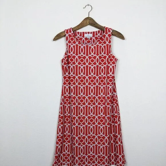 Jude Connally Orange Pattern Mary Pat Dress