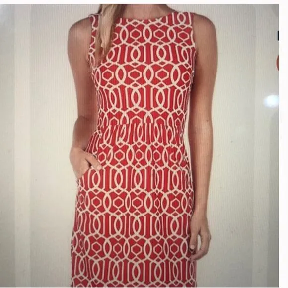 Jude Connally Orange Pattern Mary Pat Dress