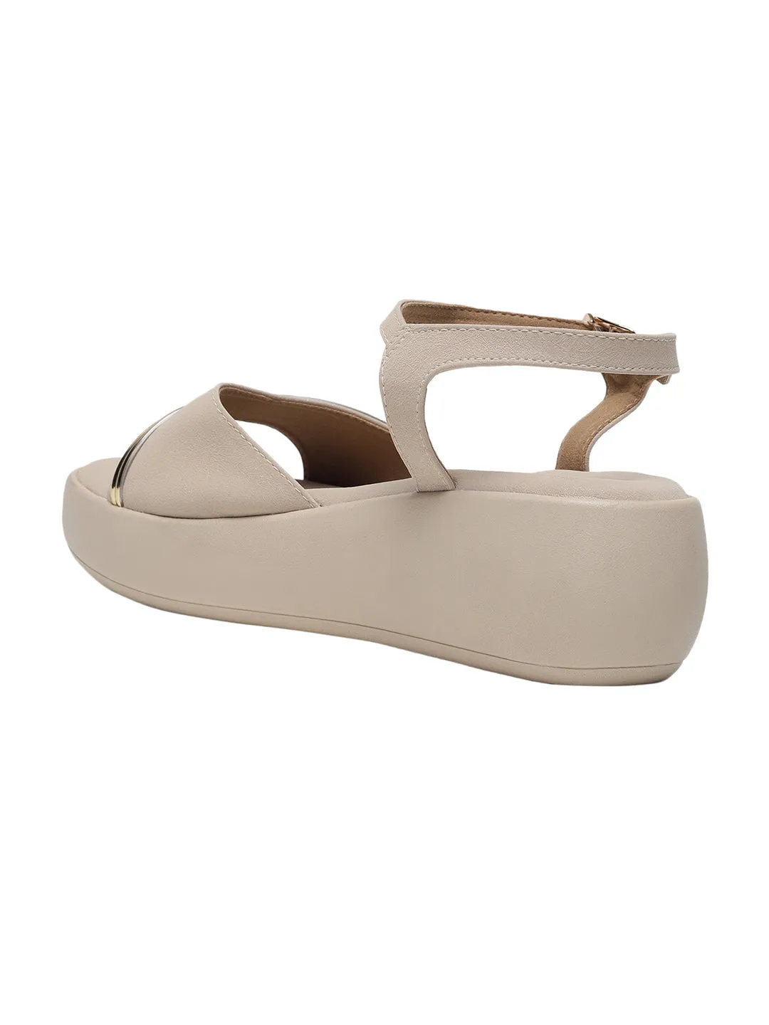 Kaylee Beige Flatform Heels