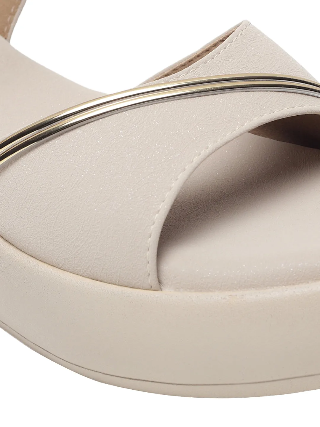 Kaylee Beige Flatform Heels