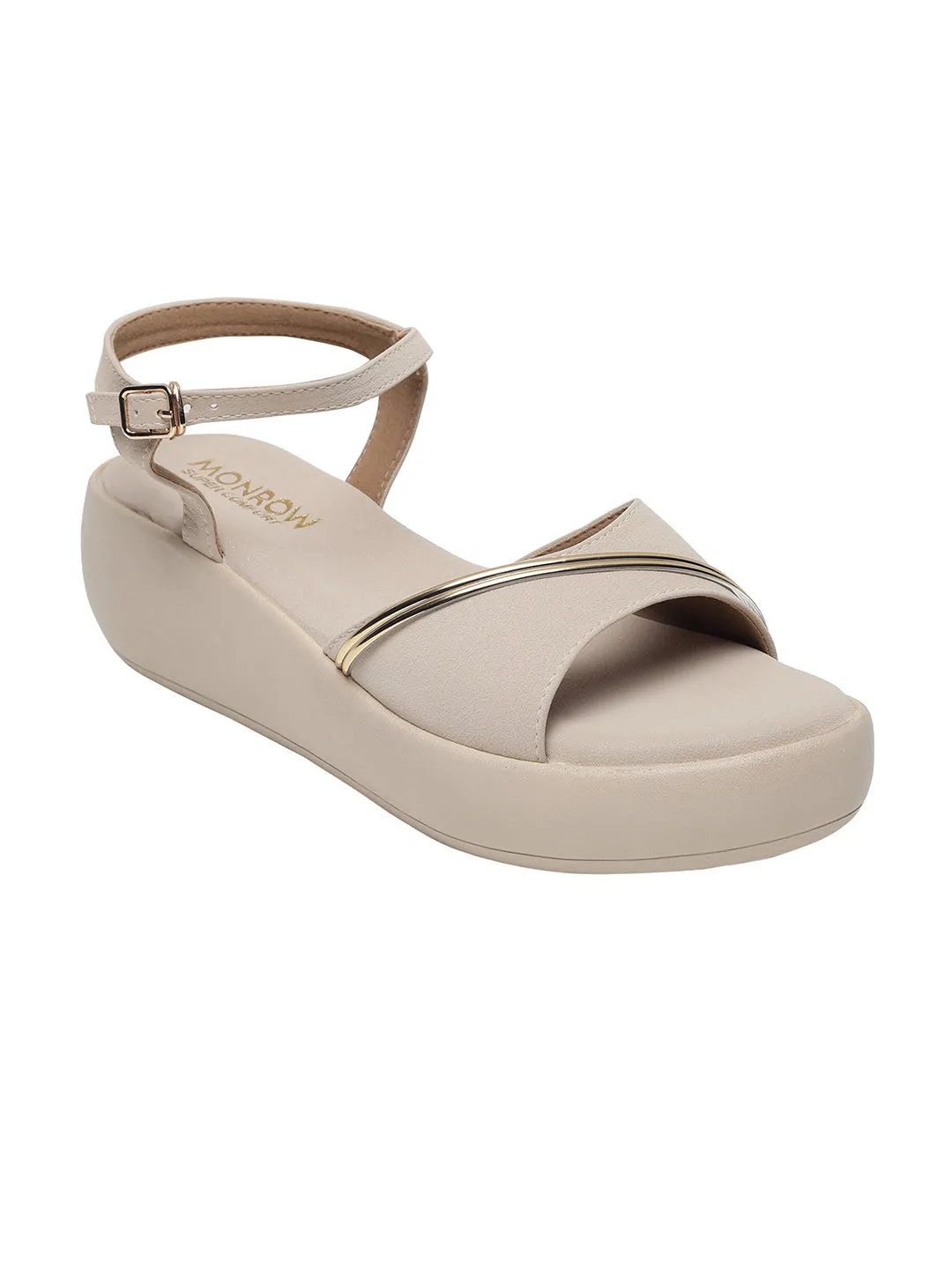 Kaylee Beige Flatform Heels