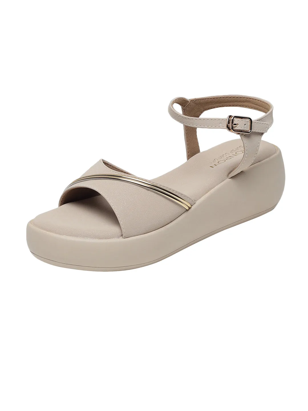 Kaylee Beige Flatform Heels