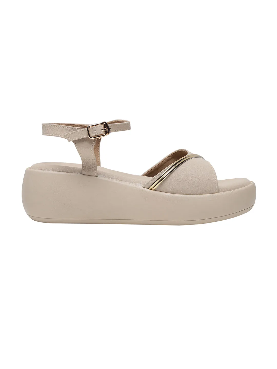 Kaylee Beige Flatform Heels