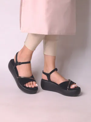 Kaylee Black Flatform Heels
