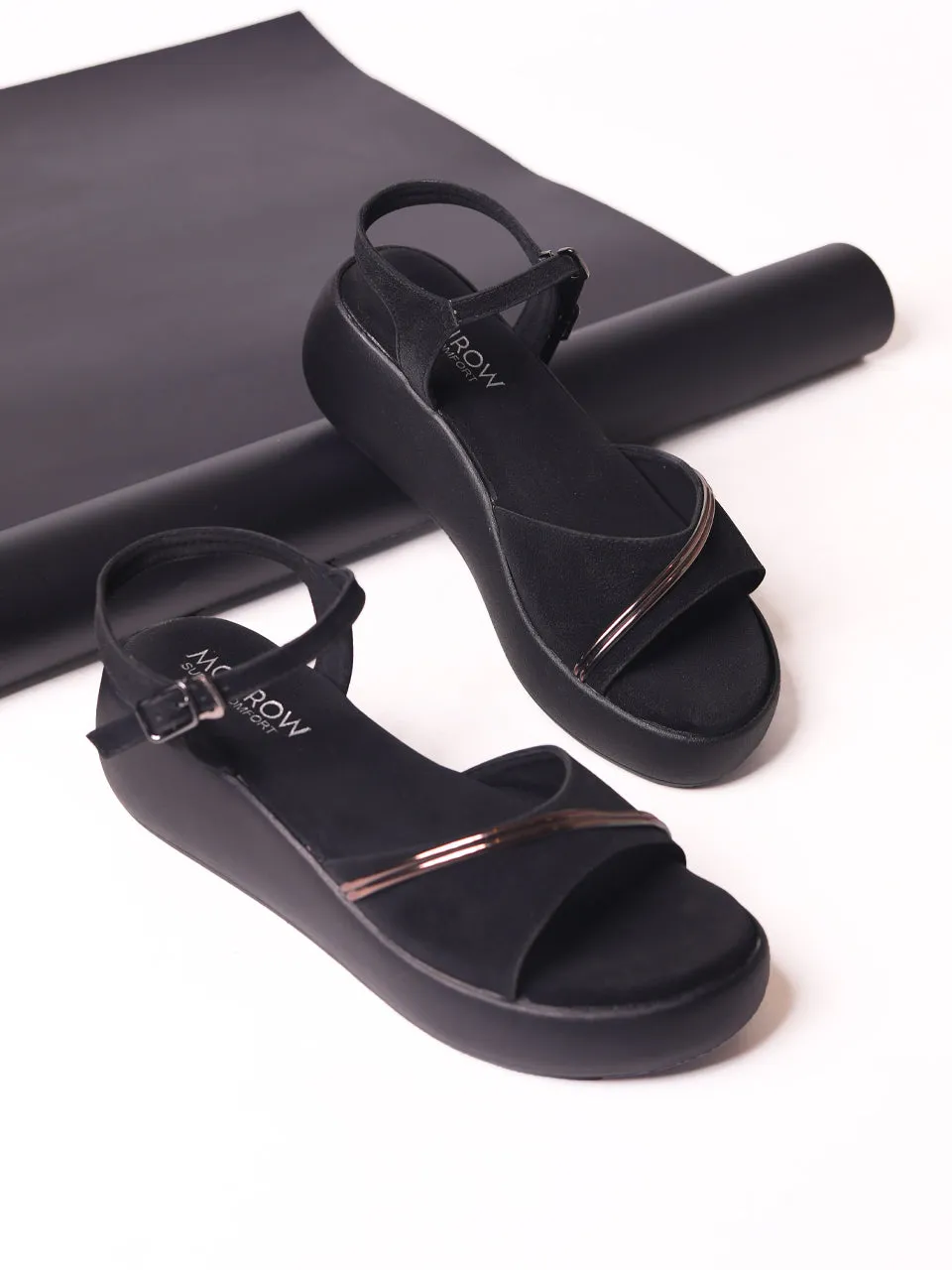 Kaylee Black Flatform Heels