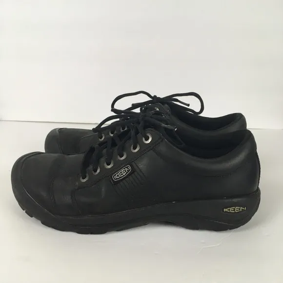 Keen Men’s Austin Waterproof Leather Lace Up Sneakers in Black