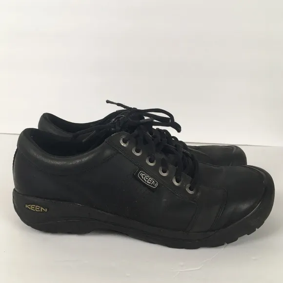 Keen Men’s Austin Waterproof Leather Lace Up Sneakers in Black