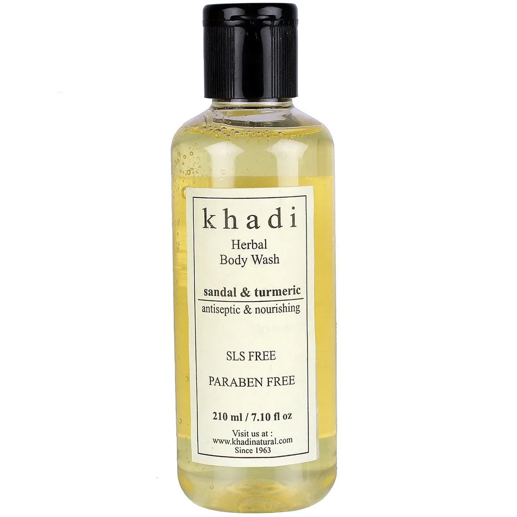Khadi Natural Sandal & Turmeric Body Wash Sls & Paraben Free 210ml