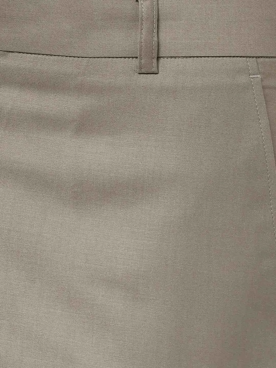 Khaki Solid Super Slim Fit Formal Trouser | JadeBlue