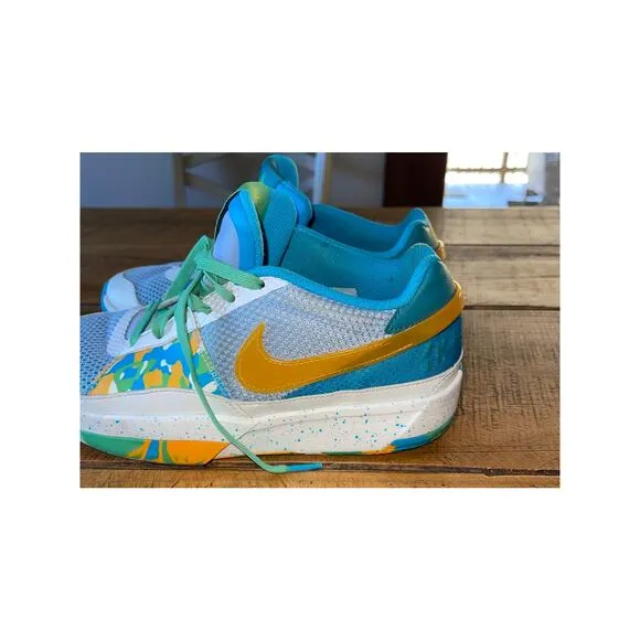 Kids Nike Blue Greeb Orange Ja 1 Water Bottle Sneakers Basketball Size 7Y