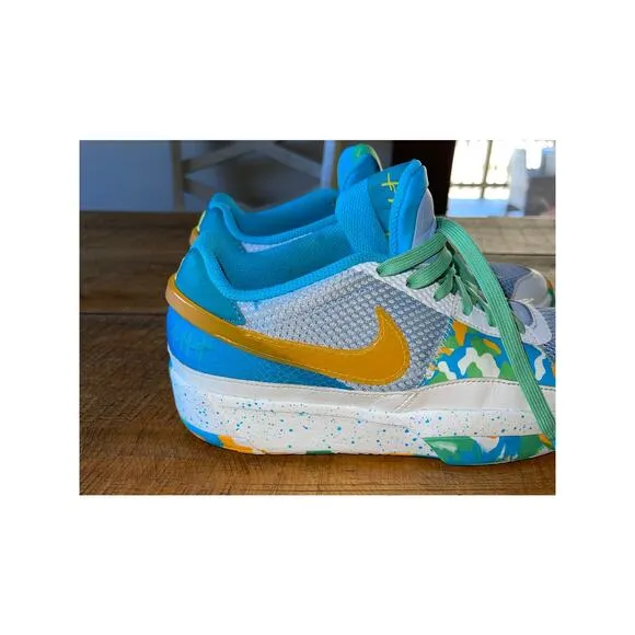 Kids Nike Blue Greeb Orange Ja 1 Water Bottle Sneakers Basketball Size 7Y
