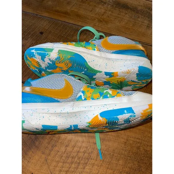 Kids Nike Blue Greeb Orange Ja 1 Water Bottle Sneakers Basketball Size 7Y