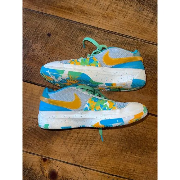 Kids Nike Blue Greeb Orange Ja 1 Water Bottle Sneakers Basketball Size 7Y
