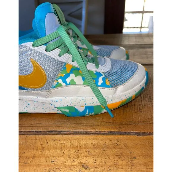 Kids Nike Blue Greeb Orange Ja 1 Water Bottle Sneakers Basketball Size 7Y