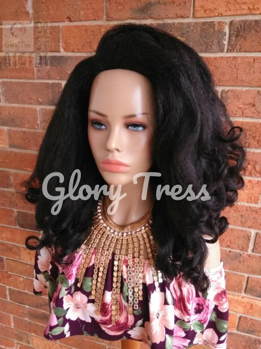Kinky Curly Half Wig | Black Curly Wig, Natural Wig, Glory Tress, African American Wig, Natural Yaki Wig, Alopecia Chemo Wig / MARY