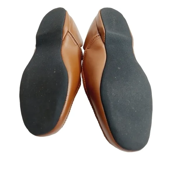 L.B. Evans 9 M Chicopee Slippers Brown Leather Classic Moccasin House Shoe EUC