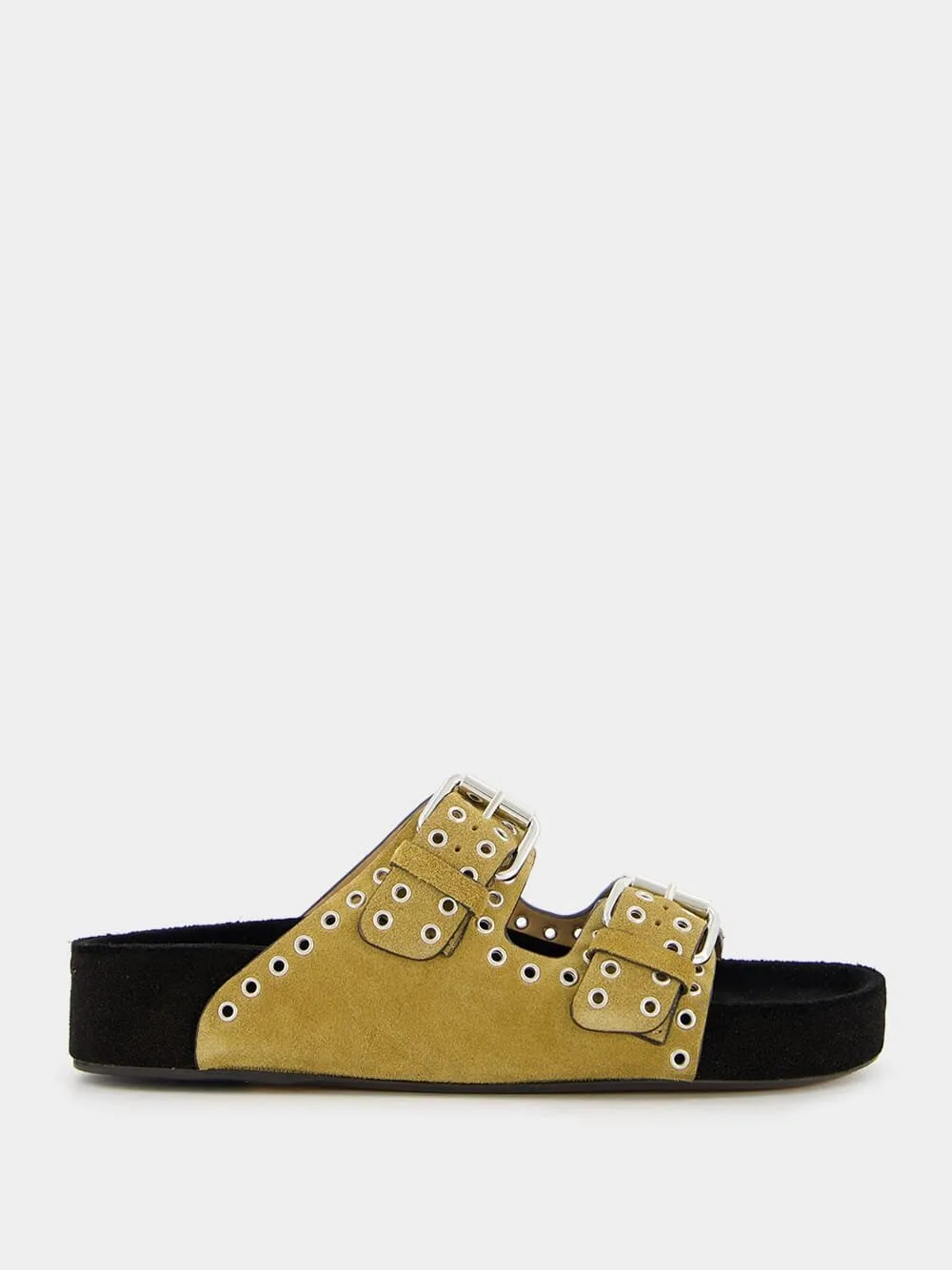 Lennyo Eyelet-Embellished Brown Sandals