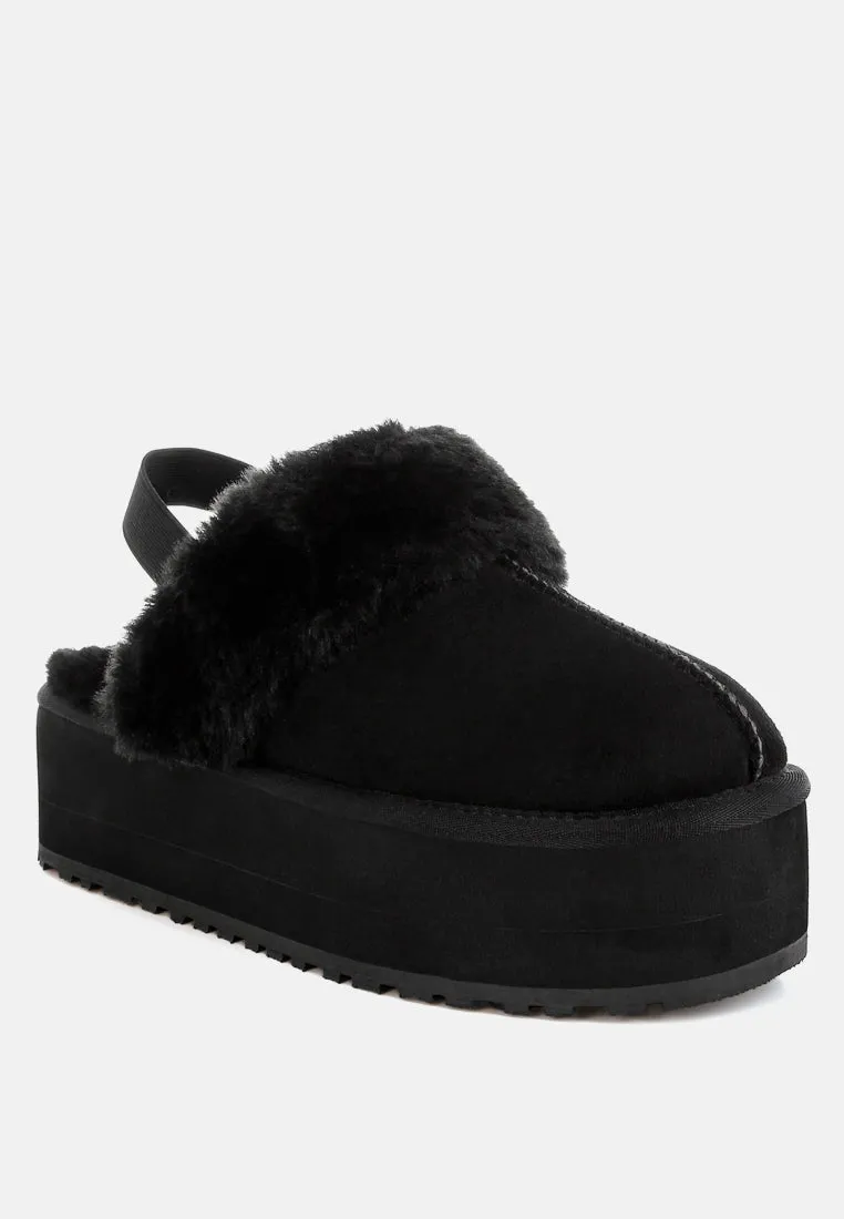 Leopard Faux Fur Platform Classic Slingback By RAG