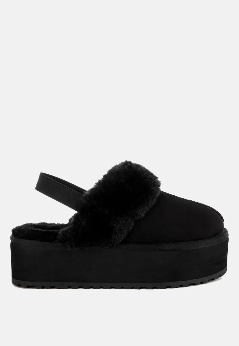 Leopard Faux Fur Platform Classic Slingback By RAG