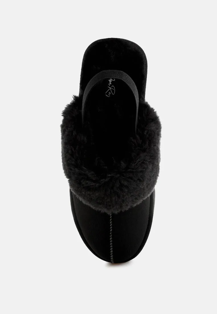 Leopard Faux Fur Platform Classic Slingback By RAG