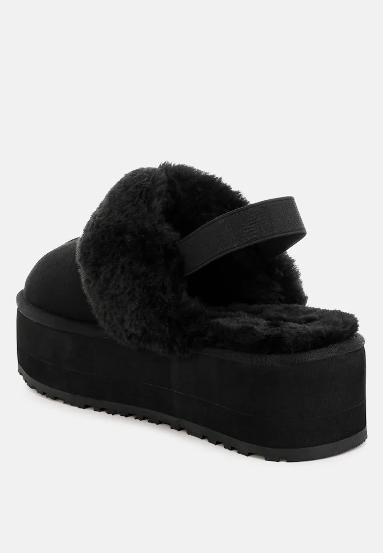 Leopard Faux Fur Platform Classic Slingback By RAG