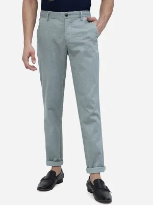 Light Grey Solid Uno Fit Casual Trouser | JadeBlue