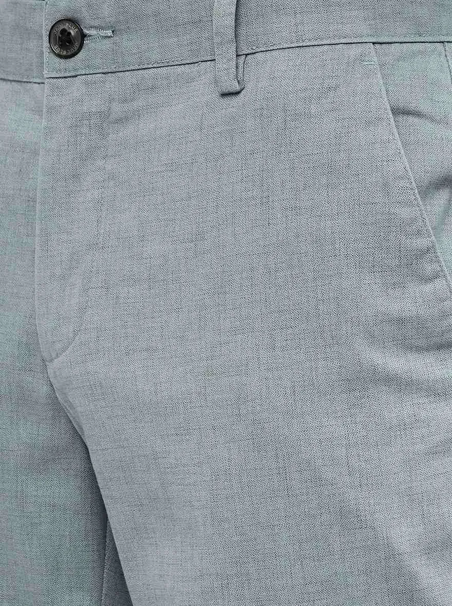 Light Grey Solid Uno Fit Casual Trouser | JadeBlue