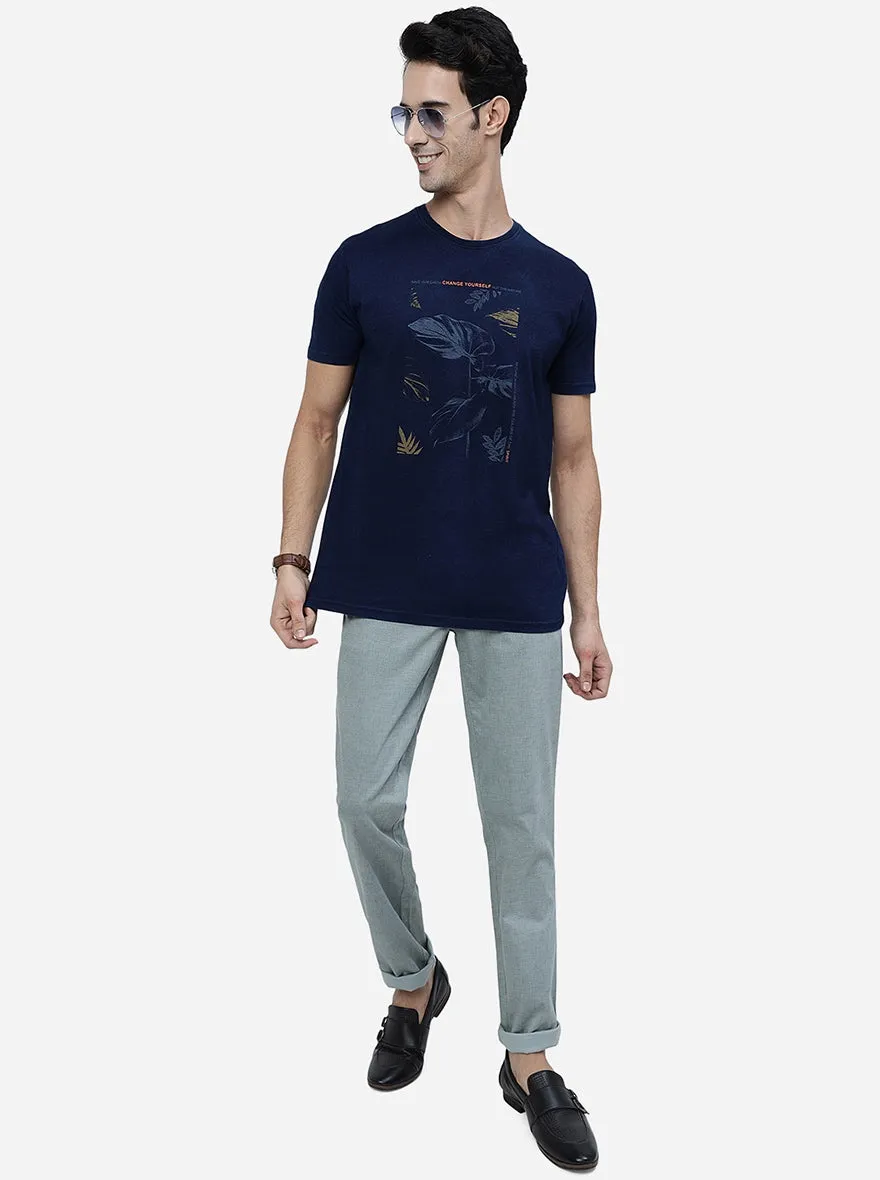 Light Grey Solid Uno Fit Casual Trouser | JadeBlue