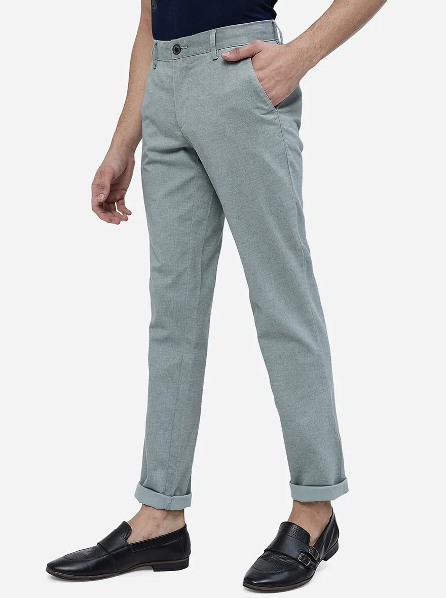 Light Grey Solid Uno Fit Casual Trouser | JadeBlue
