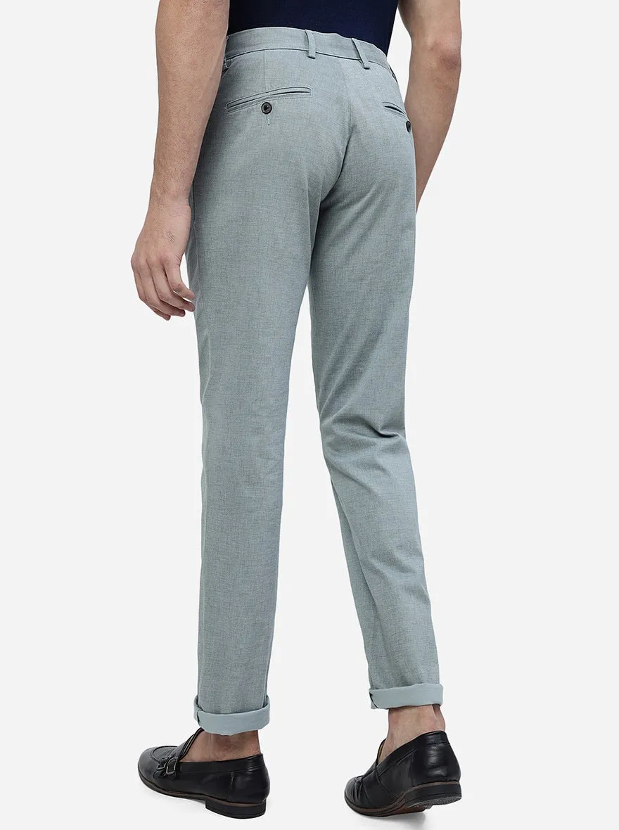 Light Grey Solid Uno Fit Casual Trouser | JadeBlue