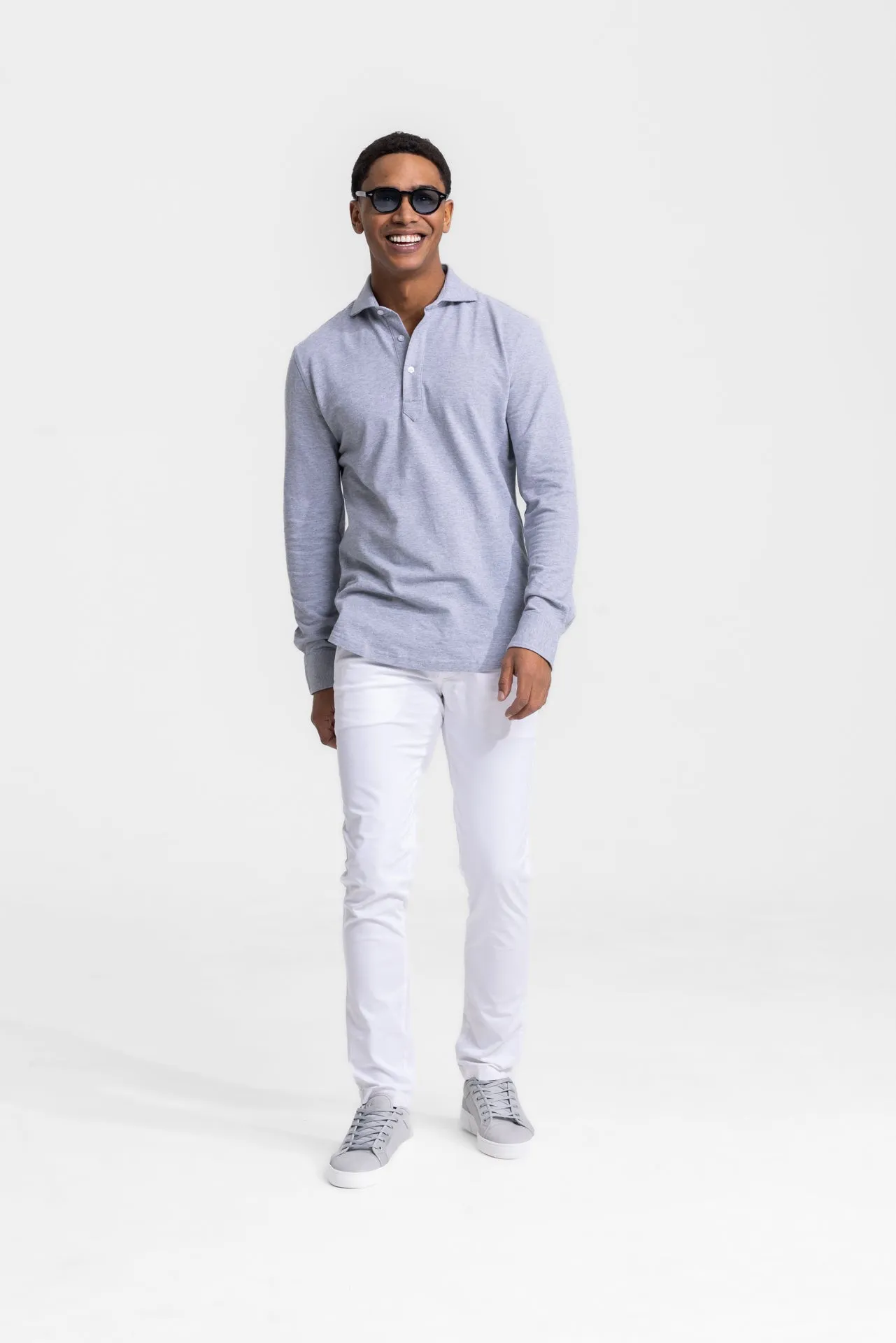 Longsleeve Polo Grey