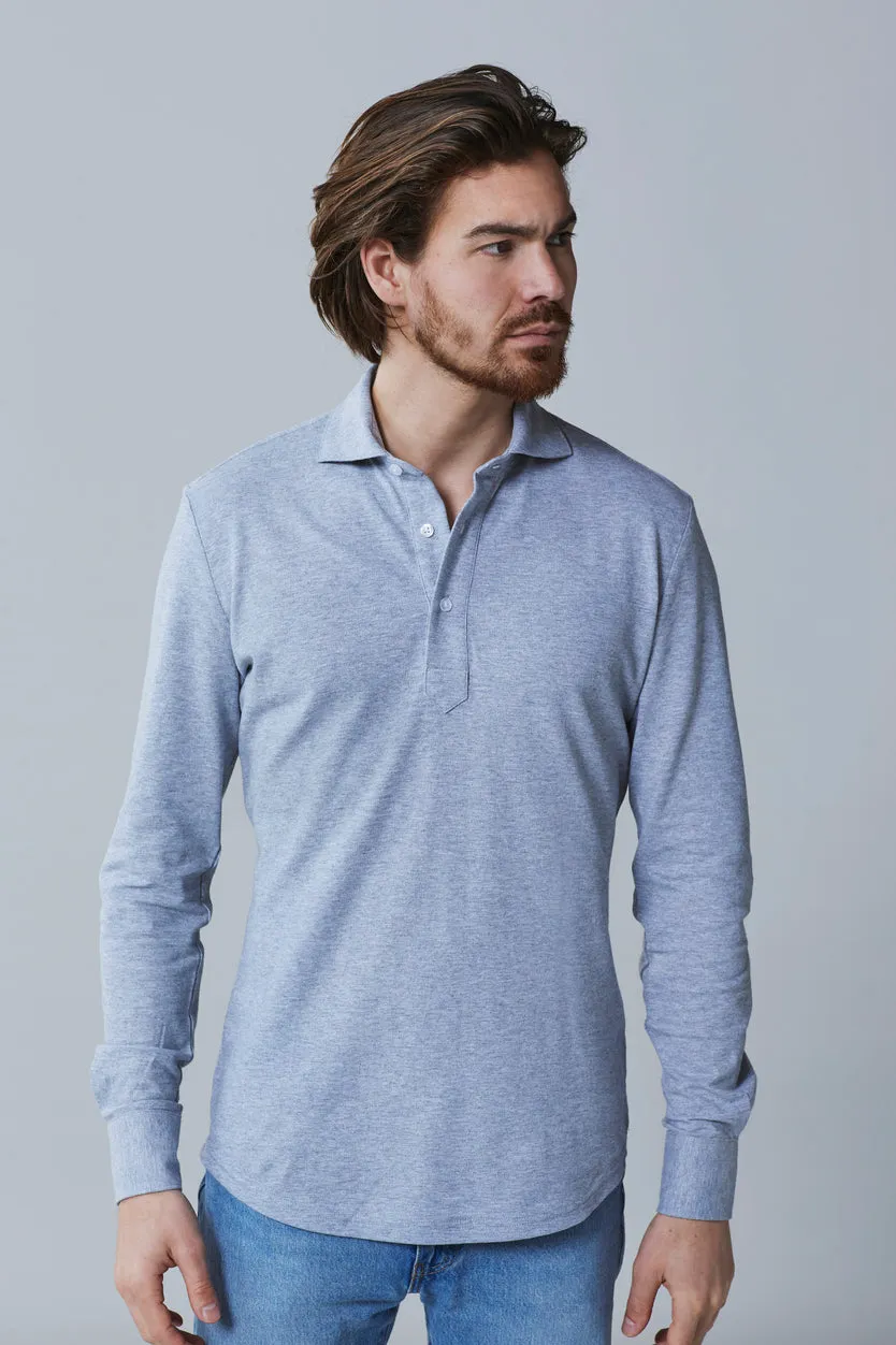 Longsleeve Polo Grey