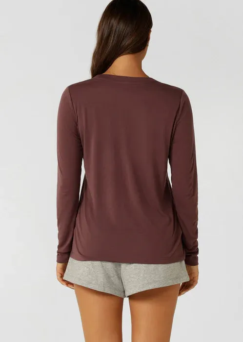Lorna Jane Lotus Long Sleeve Top - Forest Berry