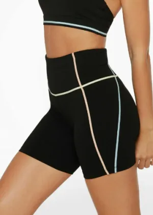 Lorna Jane Pastel Glow Recycled No Chafe Bike Short - Black