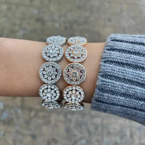 Mary Rhinestone Circle Thick Bracelet