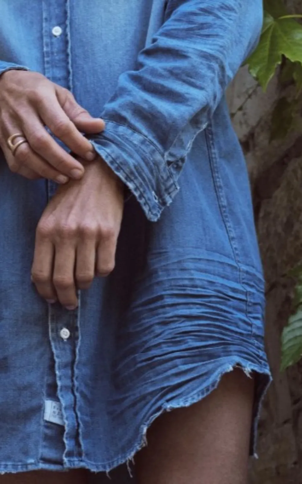 Mary Shirt Dress in Distressed Vintage Wash