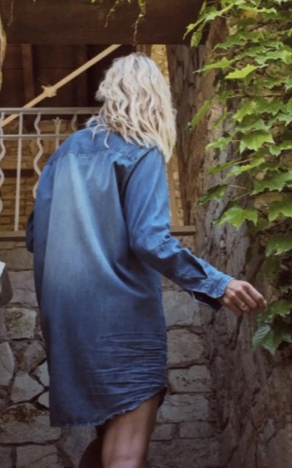 Mary Shirt Dress in Distressed Vintage Wash